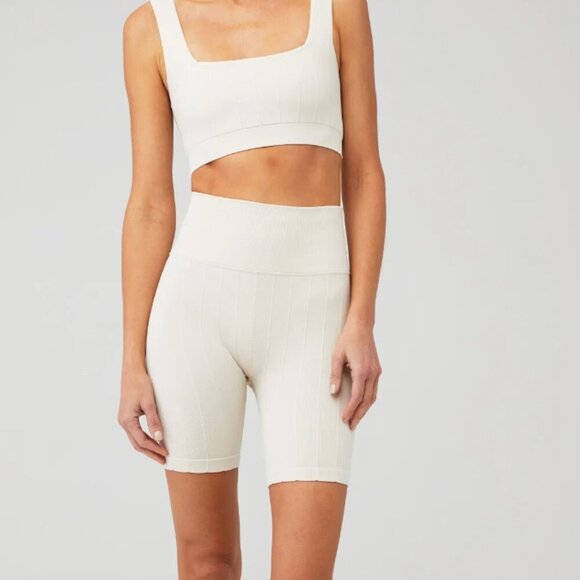 SPIRITUAL GANGSTER AMARA WIDE RIB HEATHER SEAMLESS BIKER SHORT SIZE M/L - Picture 6 of 6